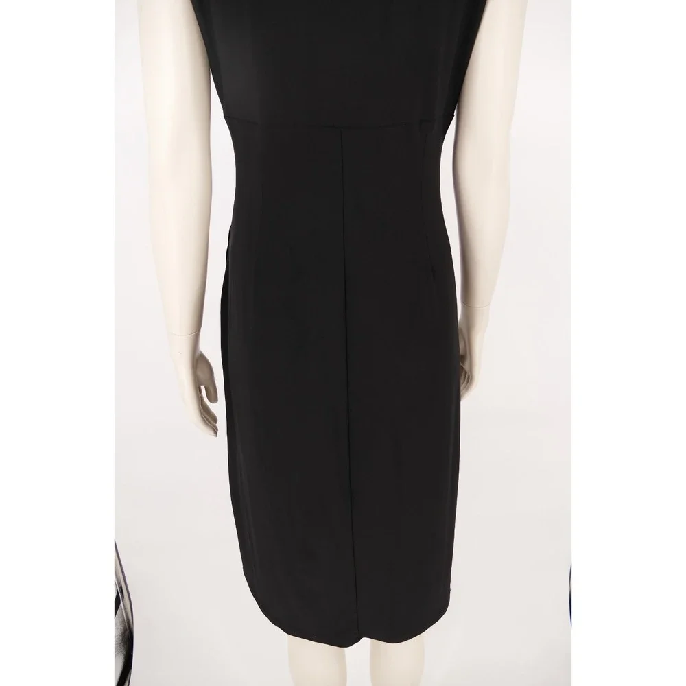 Lauren Ralph Lauren Black Sheath Ruffle Dress Size 8 elegant, effortless polish - Picture 3 of 16